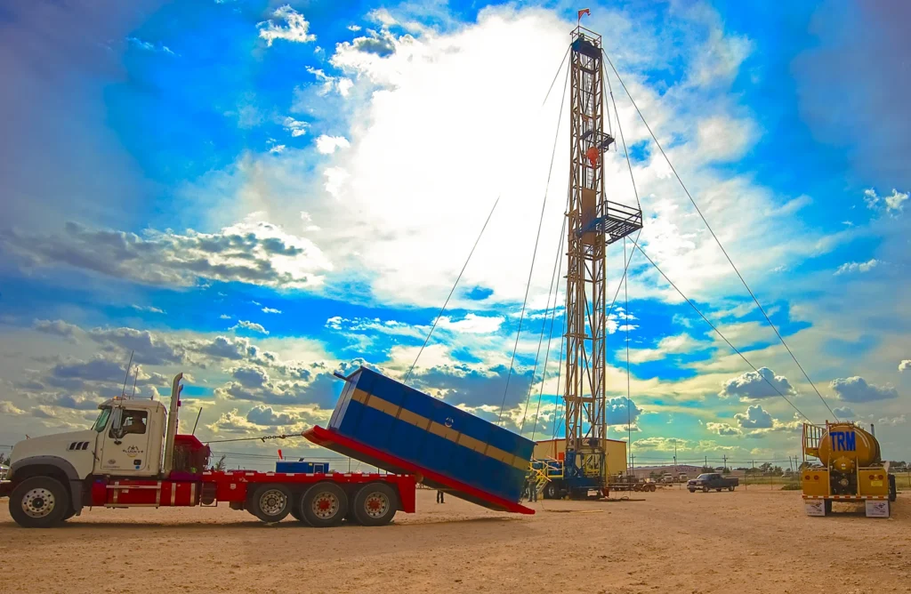 oilfield company equipment supporting drilling operations